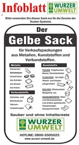 Was darf alles in den gelben Sack?